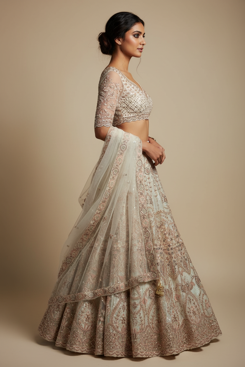 Ivory Bridal Lehenga Set