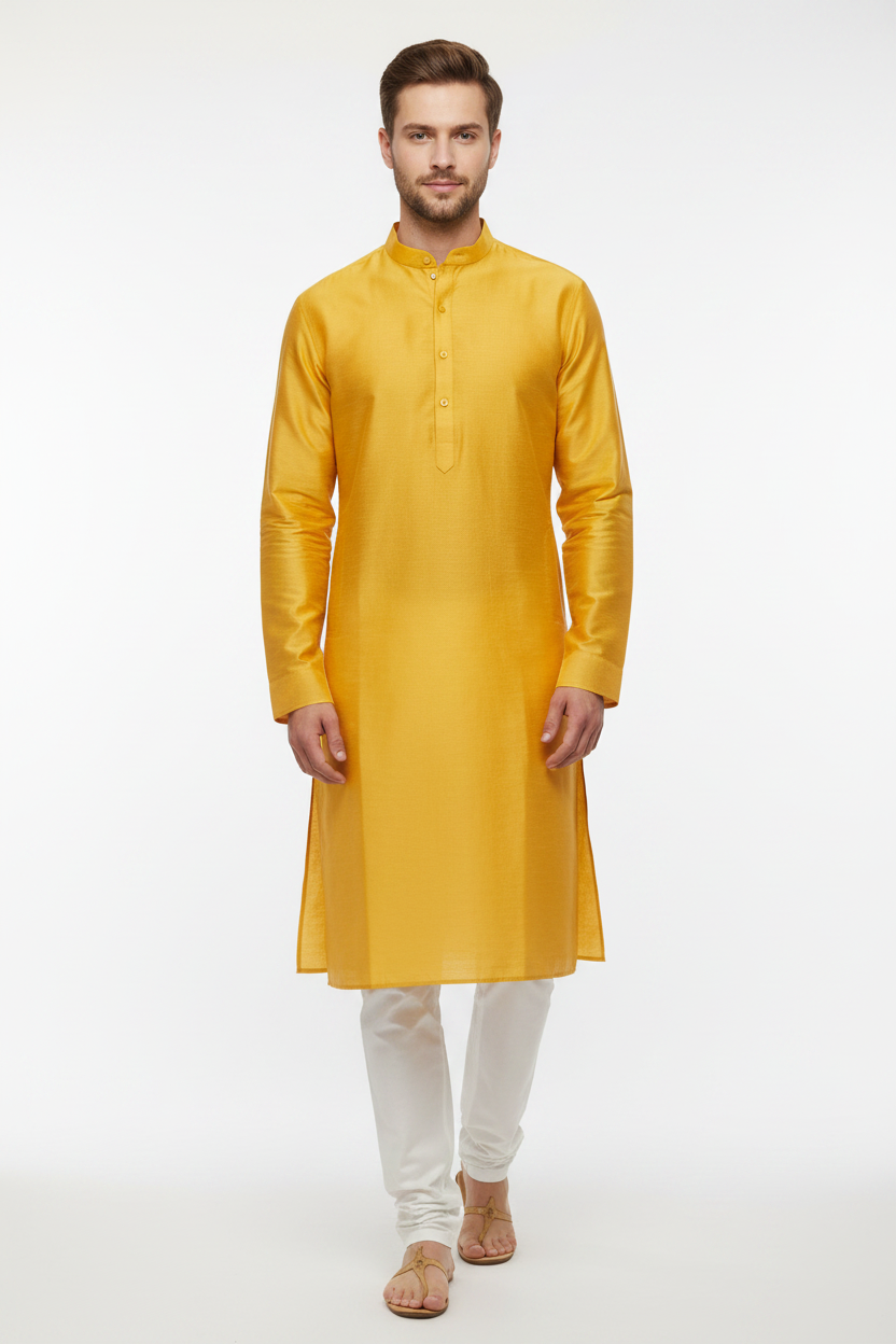 Golden Silk Kurta Set