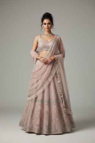 Blush Sequin Lehenga Set