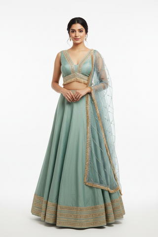 Sage Green Lehenga Set