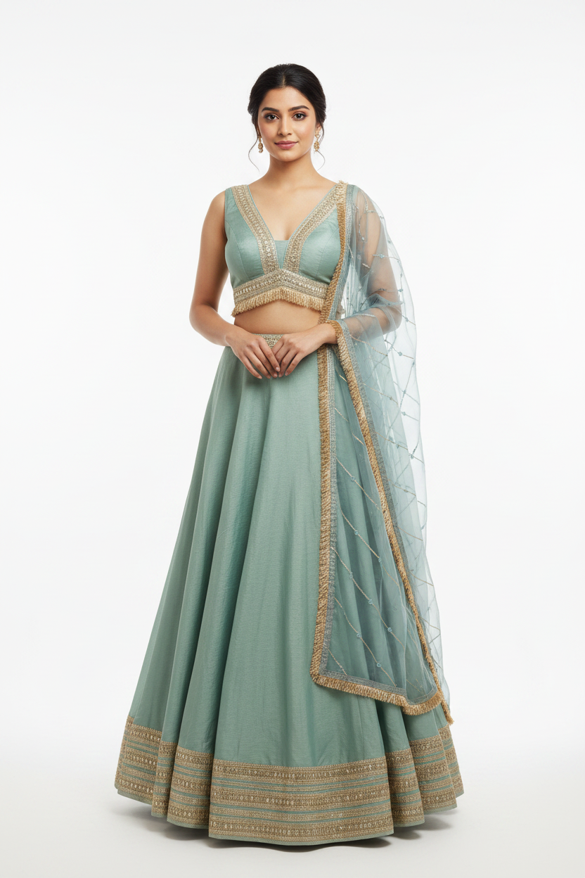 Sage Green Lehenga Set