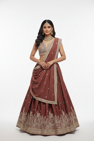 Dusty Rose Bridal Lehenga