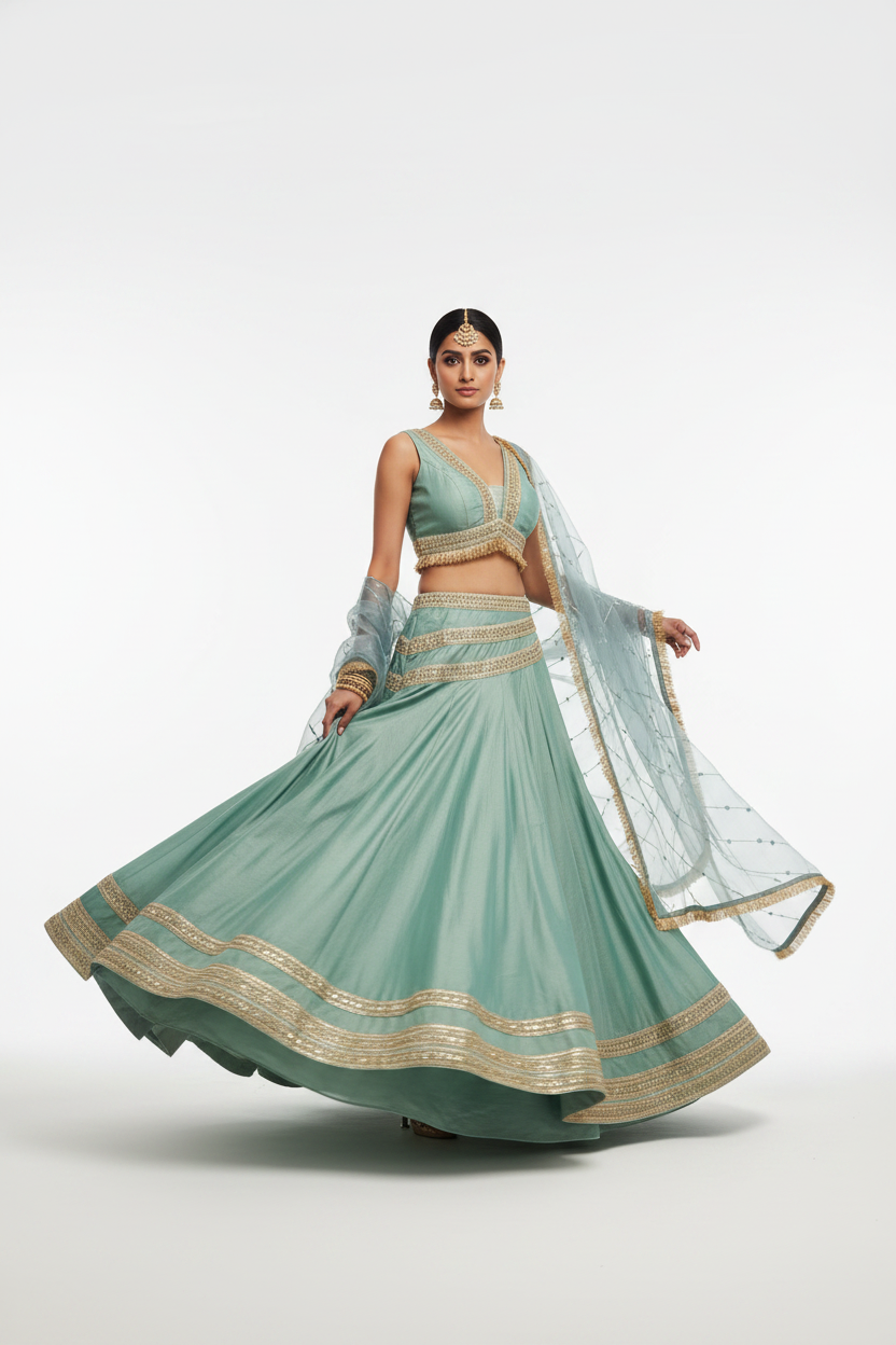 Sage Green Lehenga Set
