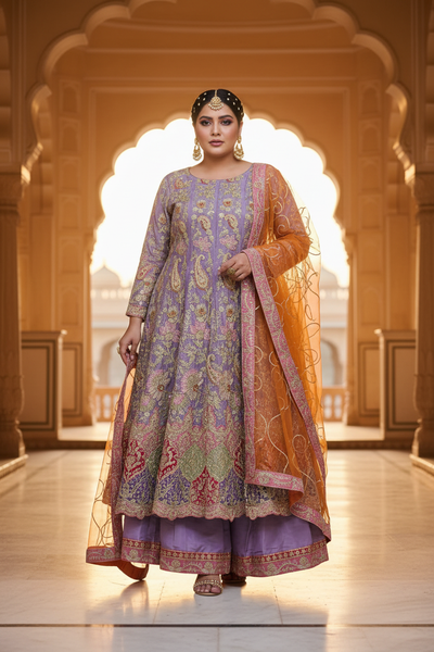 Lavender Zardozi Sharara Set