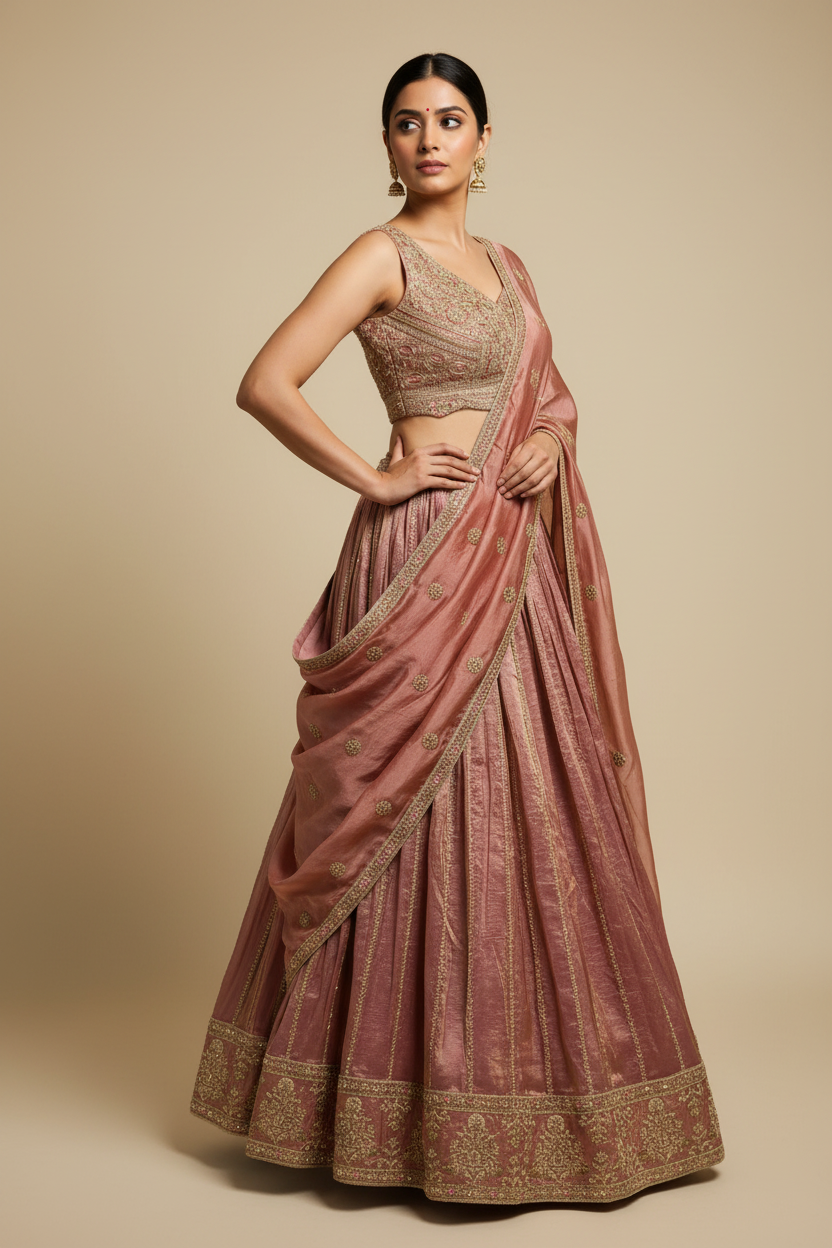 Pose 1 - Over shoulder dupatta