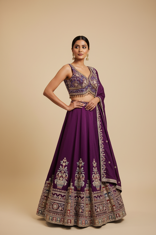 Pose 1 - Three quarter turn with dupatta