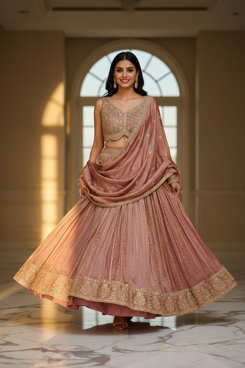 Pose 2 - Walking with dupatta veil