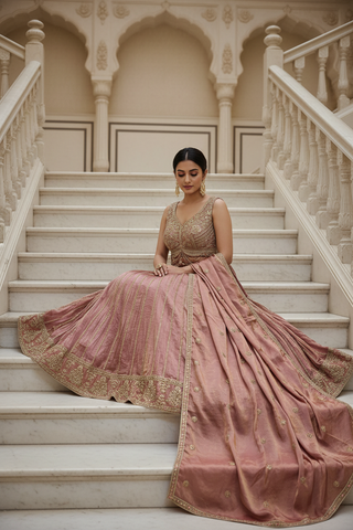 Pose 3 - Seated with dupatta