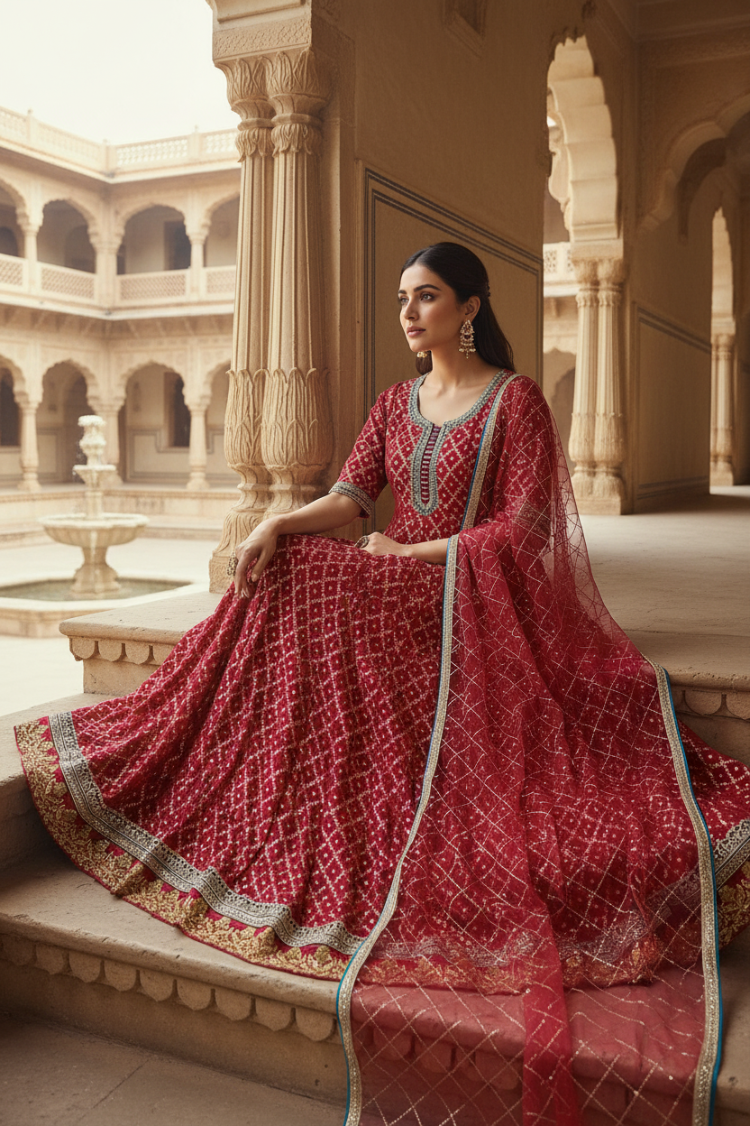 Pose 3 - Seated with dupatta