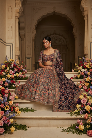 Pose 3 - Seated with dupatta