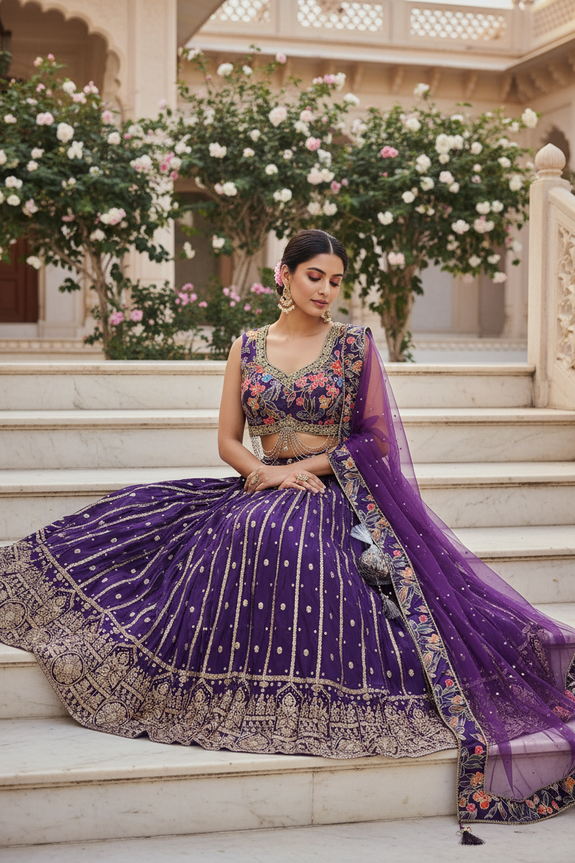 Pose 3 - Seated with dupatta