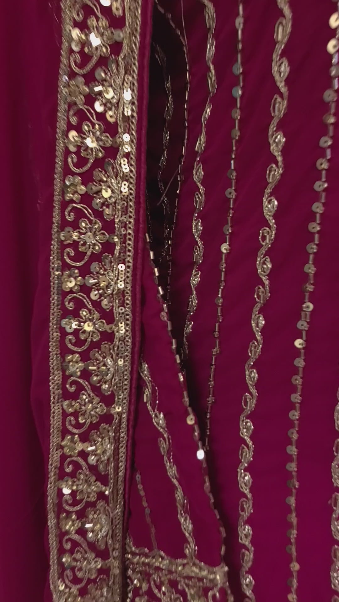 Load video: Rani Pink Heavy Embroidered Sharara Suit