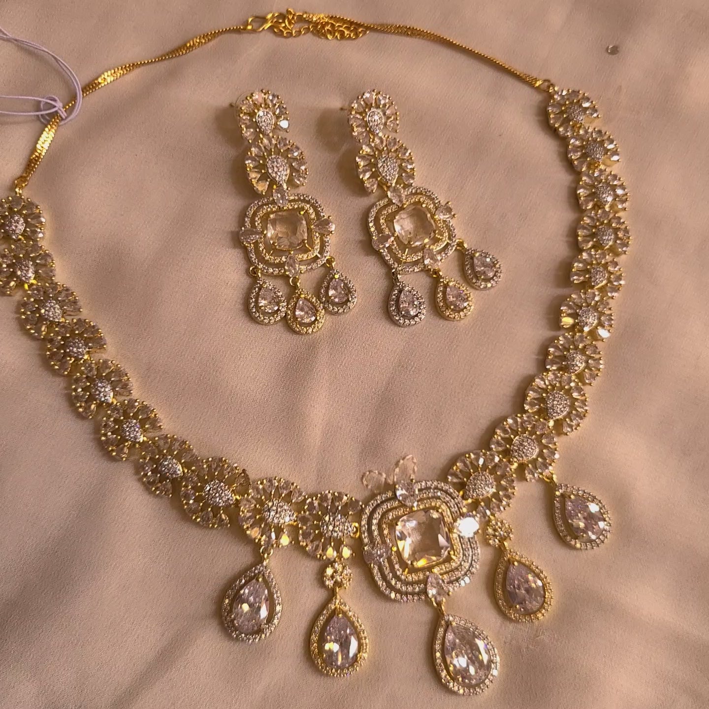 Load video: Statement CZ Necklace Set