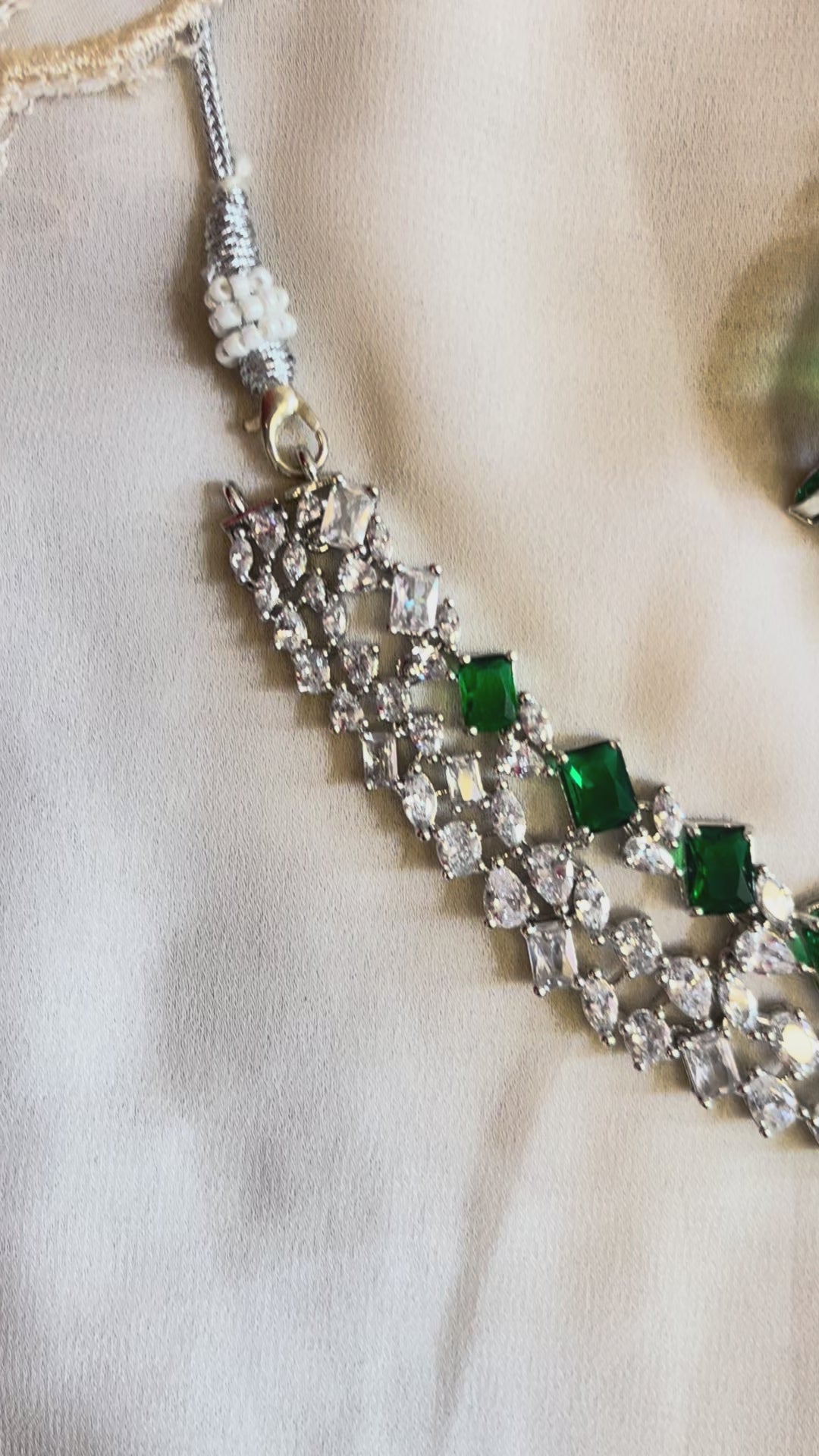 Load video: Nita Ambani replica Emerald Necklace Set