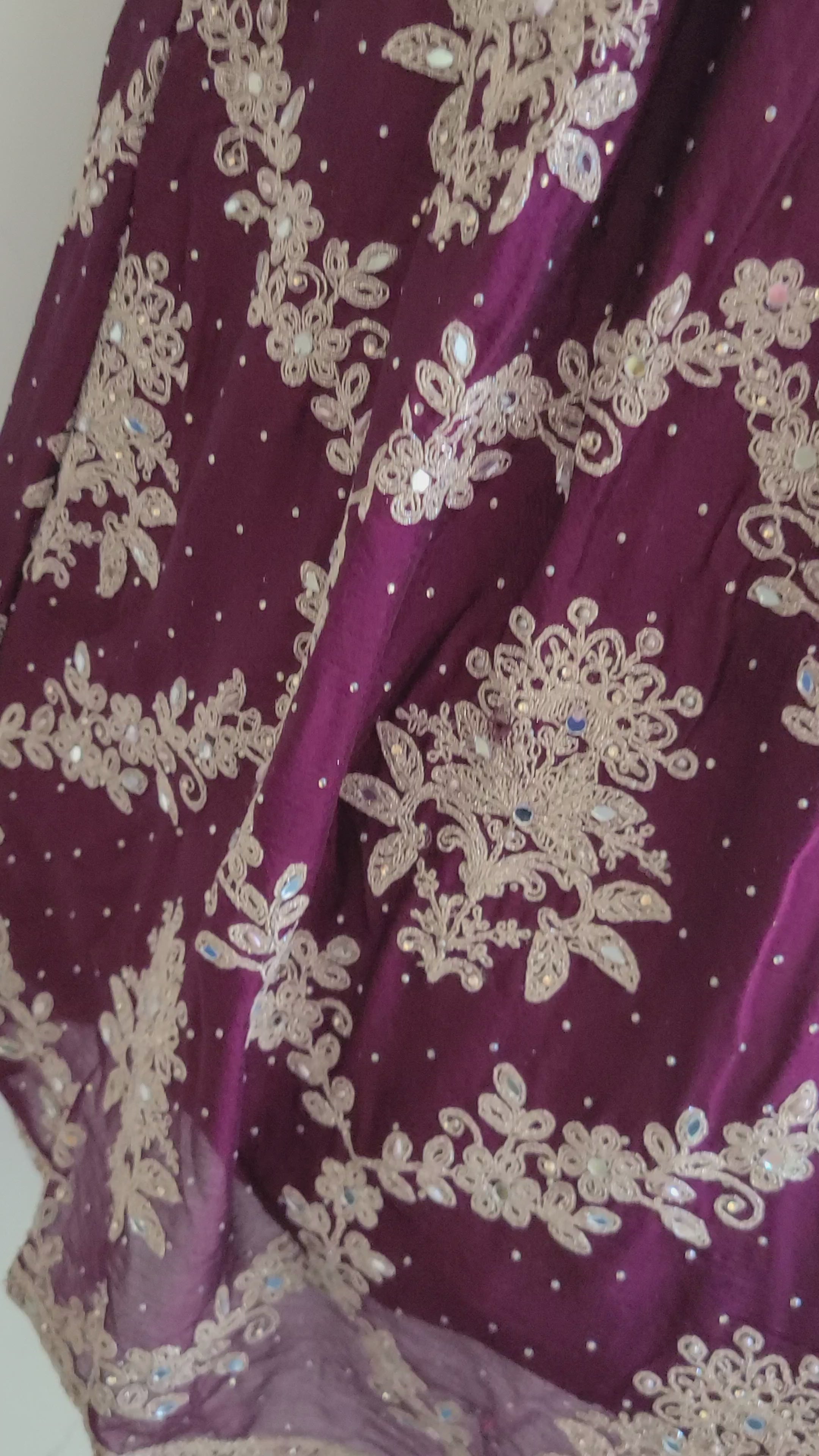 Load video: Halter neck maroon lehenga
