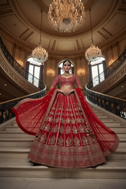 Red Bridal Lehenga Editorial