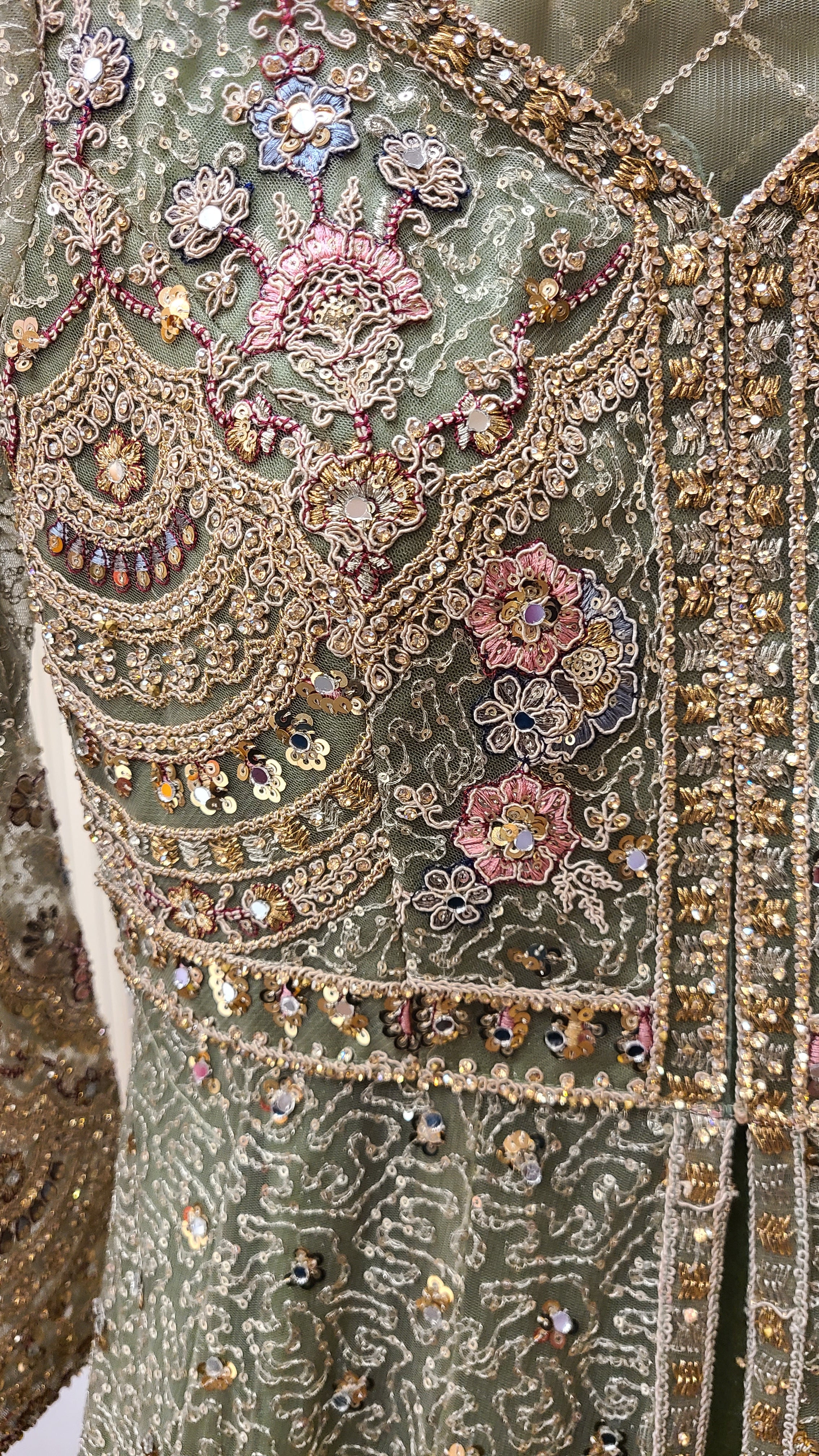 Olive Green Anarkali Gown-Style