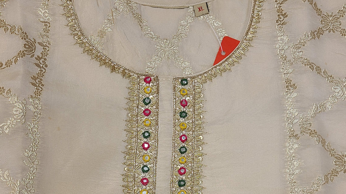 Ivory Floral Embroidered Set