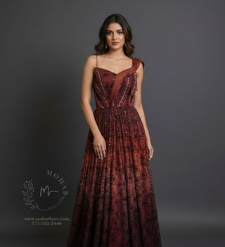 Burgundy Sequin Gown