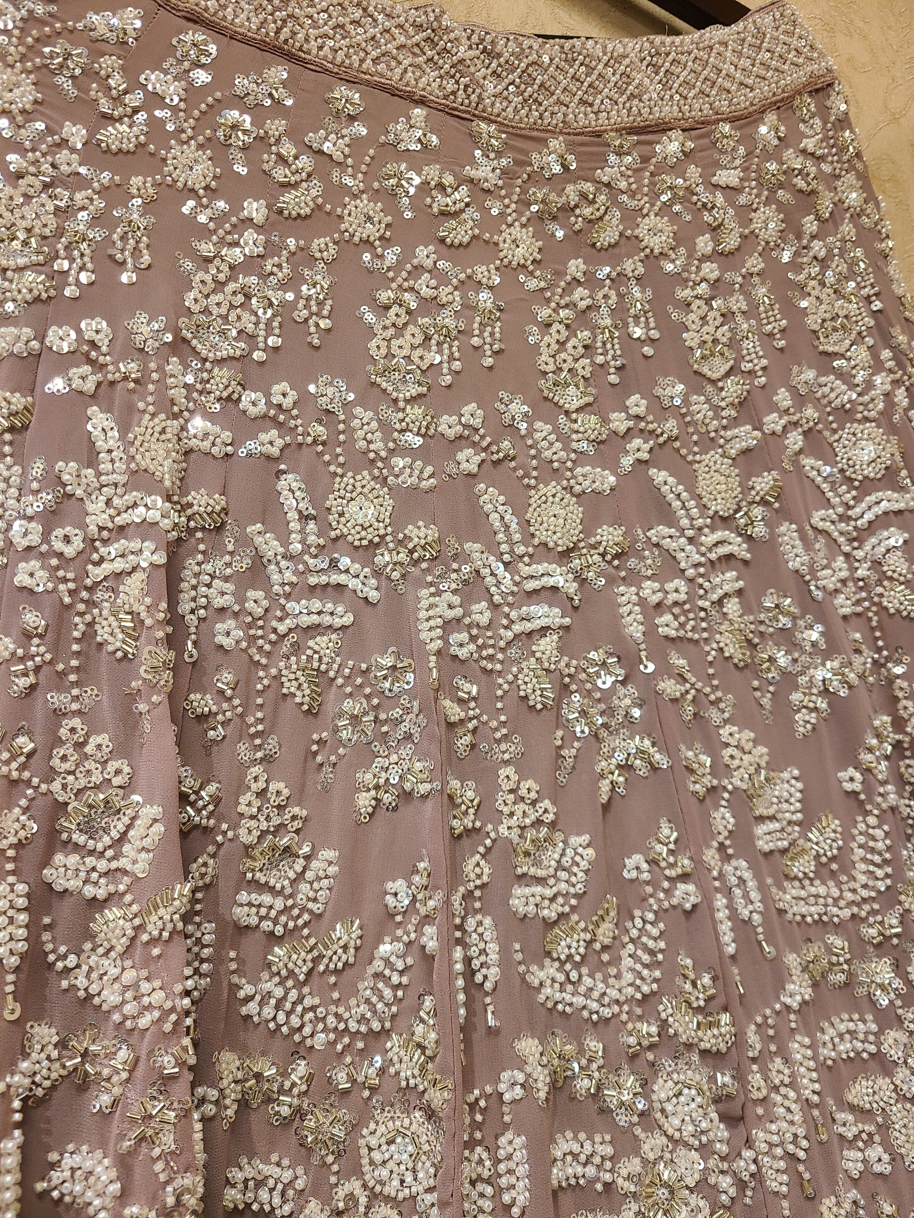 Blush Pink Silver Embroidered Bridal Lehenga Set