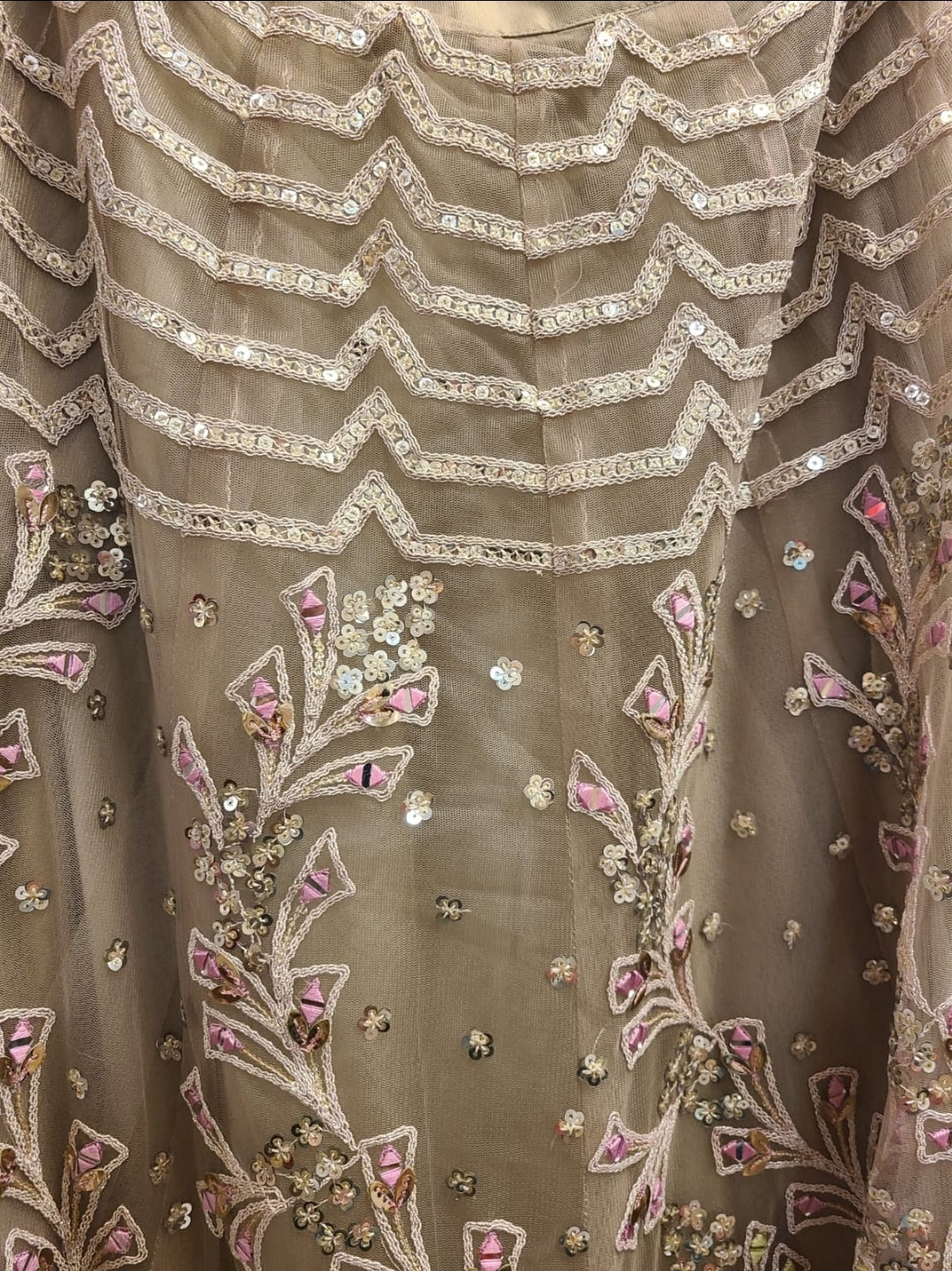 Taupe Embroidered Lehenga Choli Set