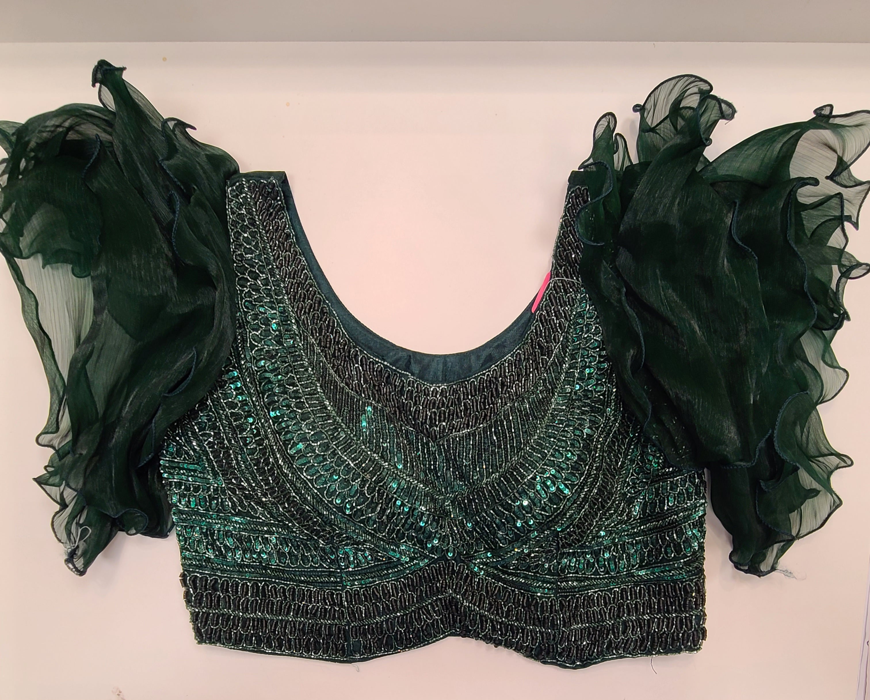 Emerald Ruffle Organza Lehenga Set