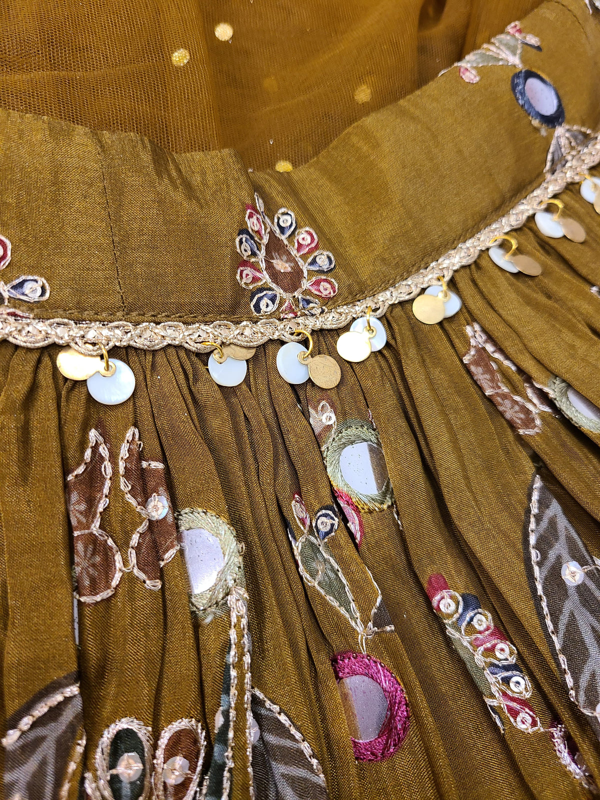 Olive Gold Corset Lehenga
