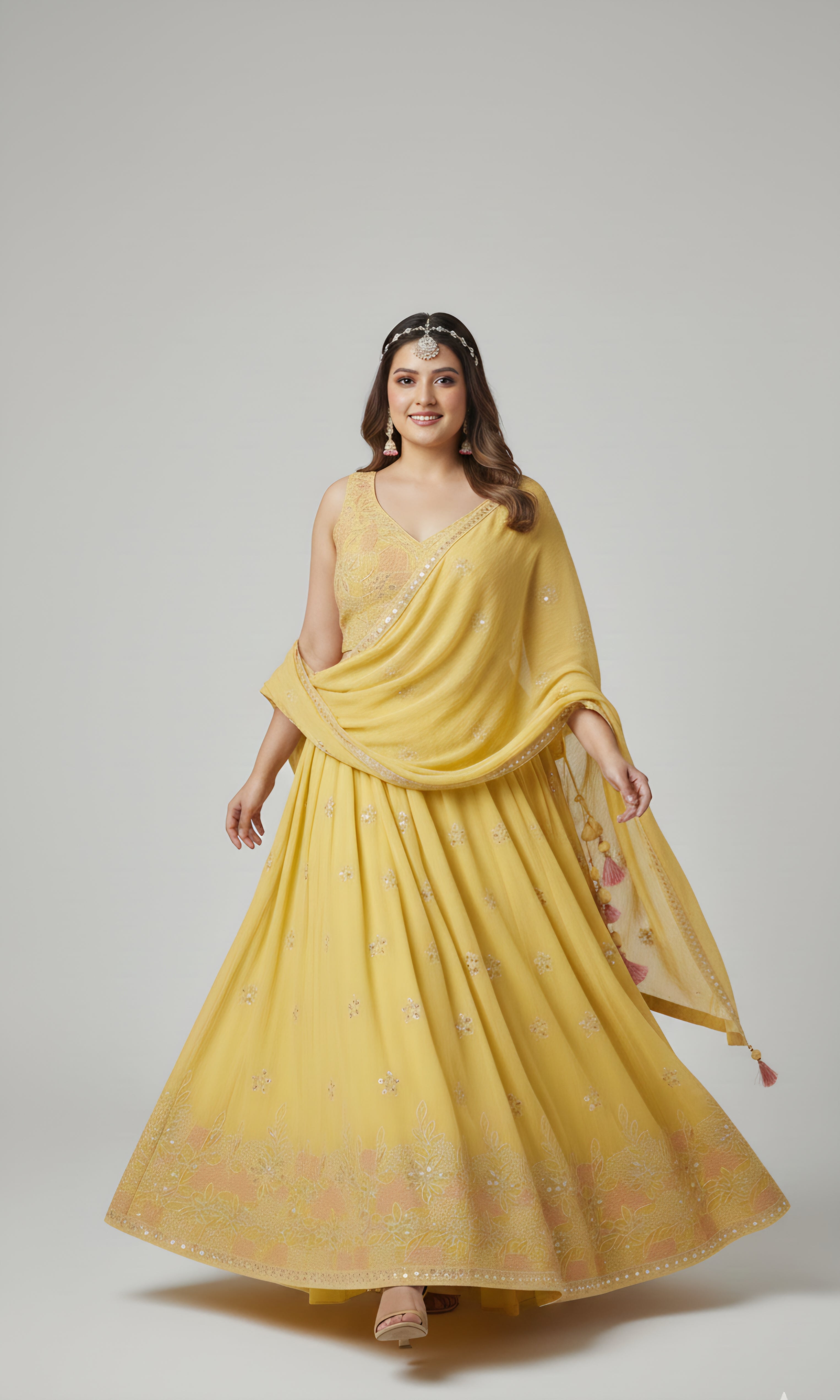 Lemon Yellow Haldi Lehenga