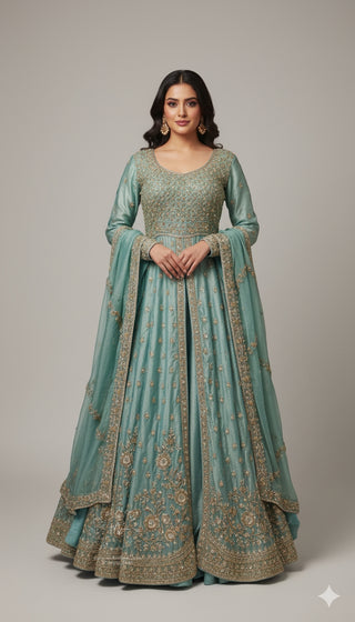 Sea Green Anarkali Gown-Style