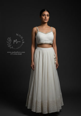 White Embroidered Lehenga Choli Set