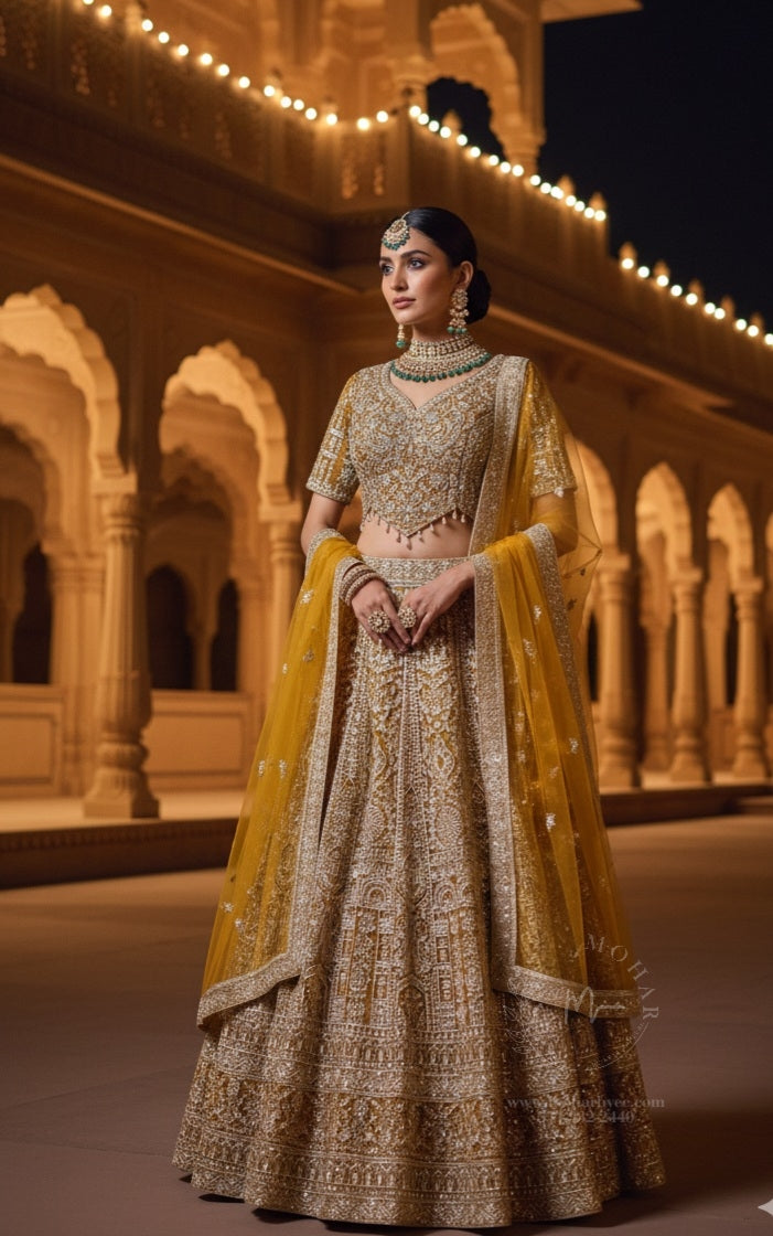 Golden Lehenga Choli Set