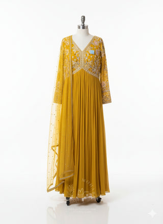 Mustard Yellow Anarkali
