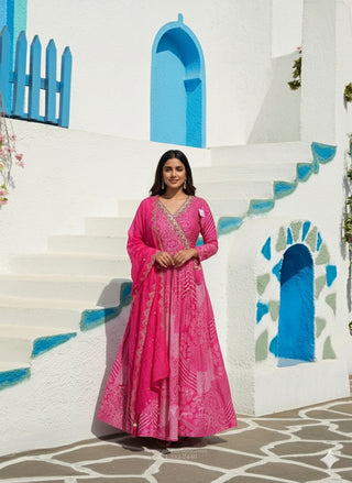 Bright Pink Anarkali-Style