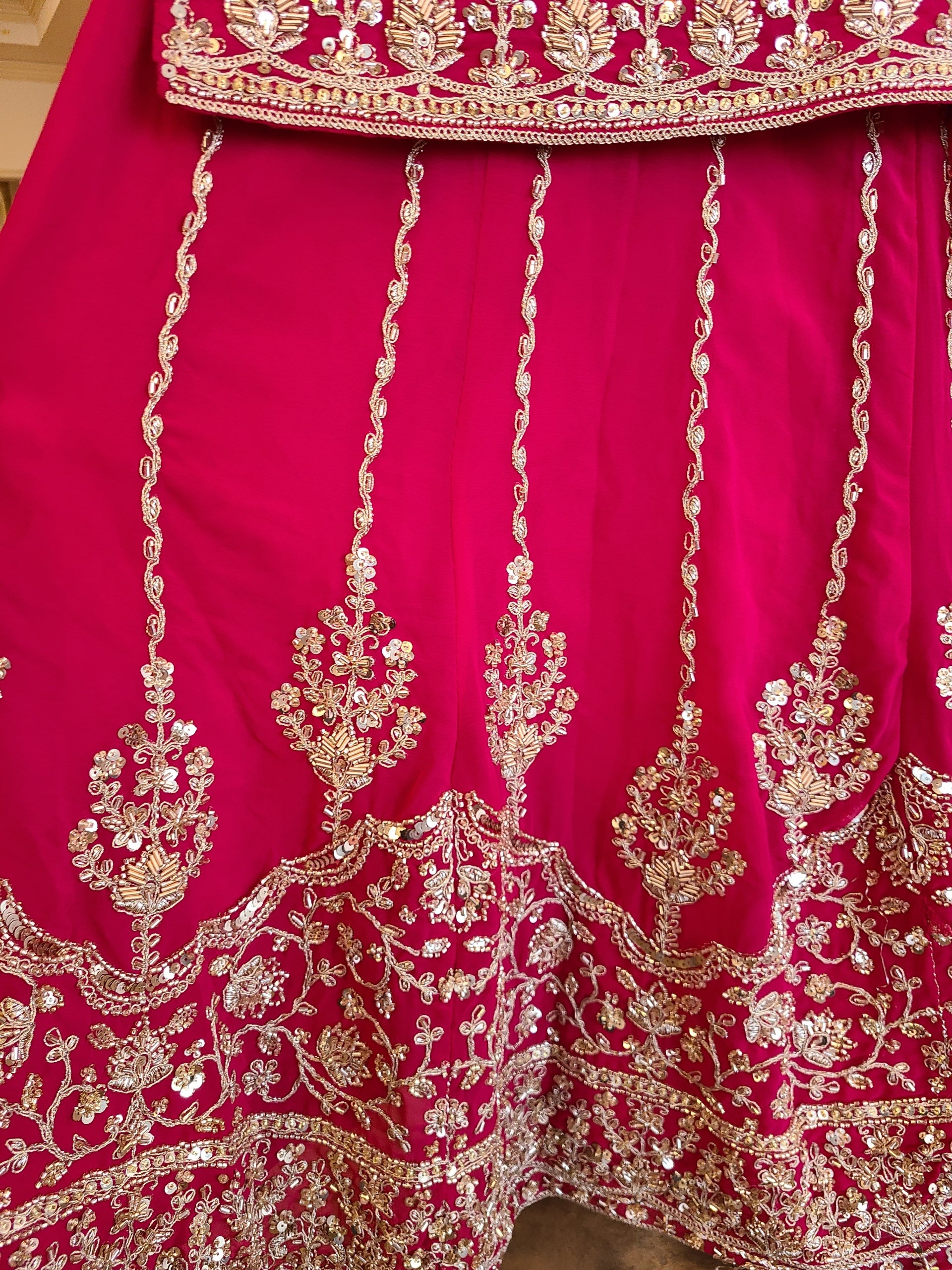 Rani Pink Heavy Embroidered Sharara Suit