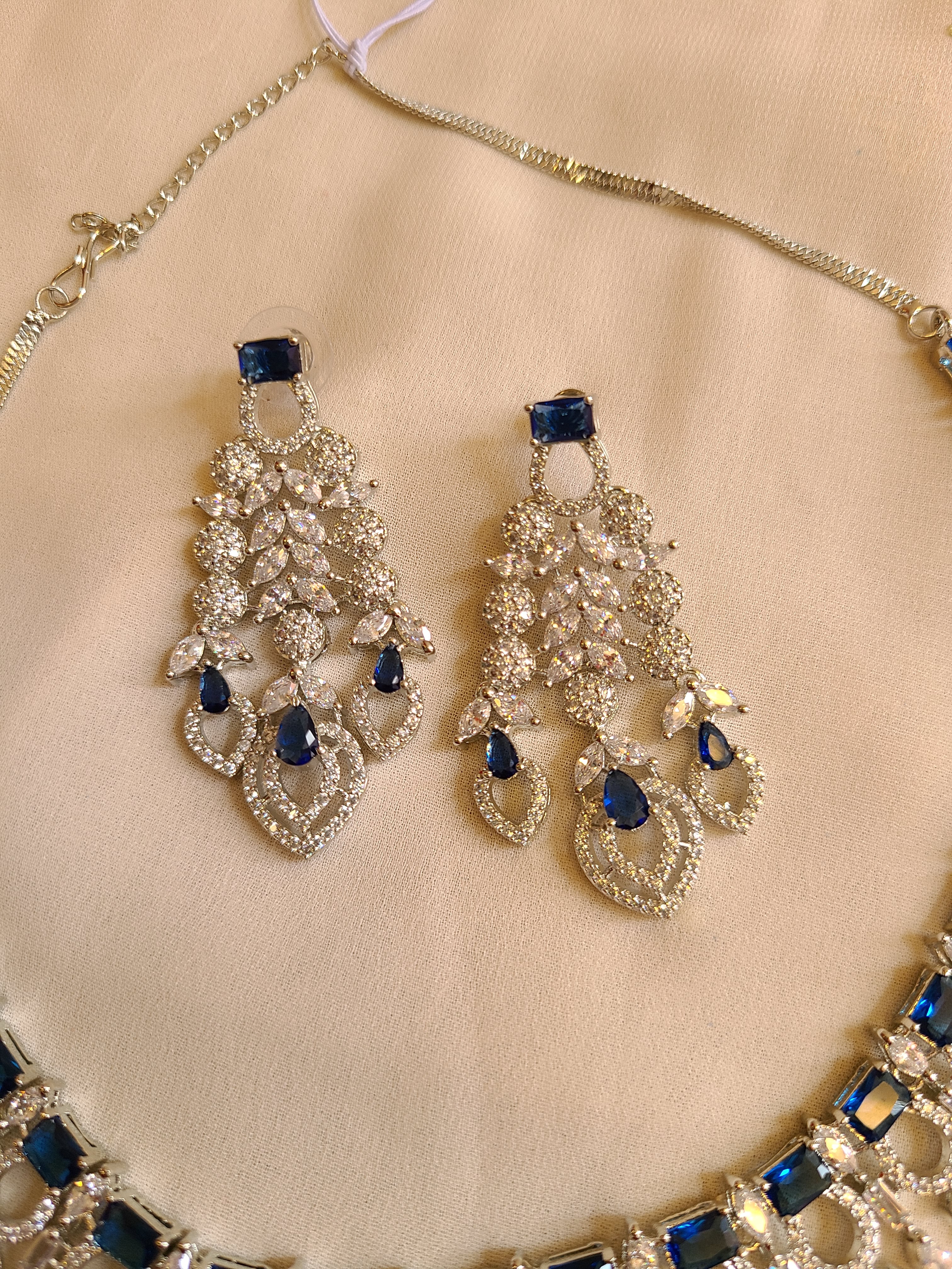 Blue CZ Necklace Set