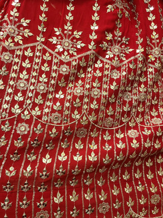 Red Sequin Embroidered Lehenga Choli with Dupatta