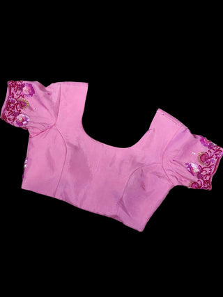 Magenta Embellished Saree - Designer Floral Work