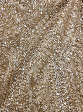Champagne Gold Sequin Embroidered Bridal Lehenga Set