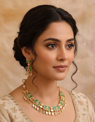 Green Kundan Choker Set