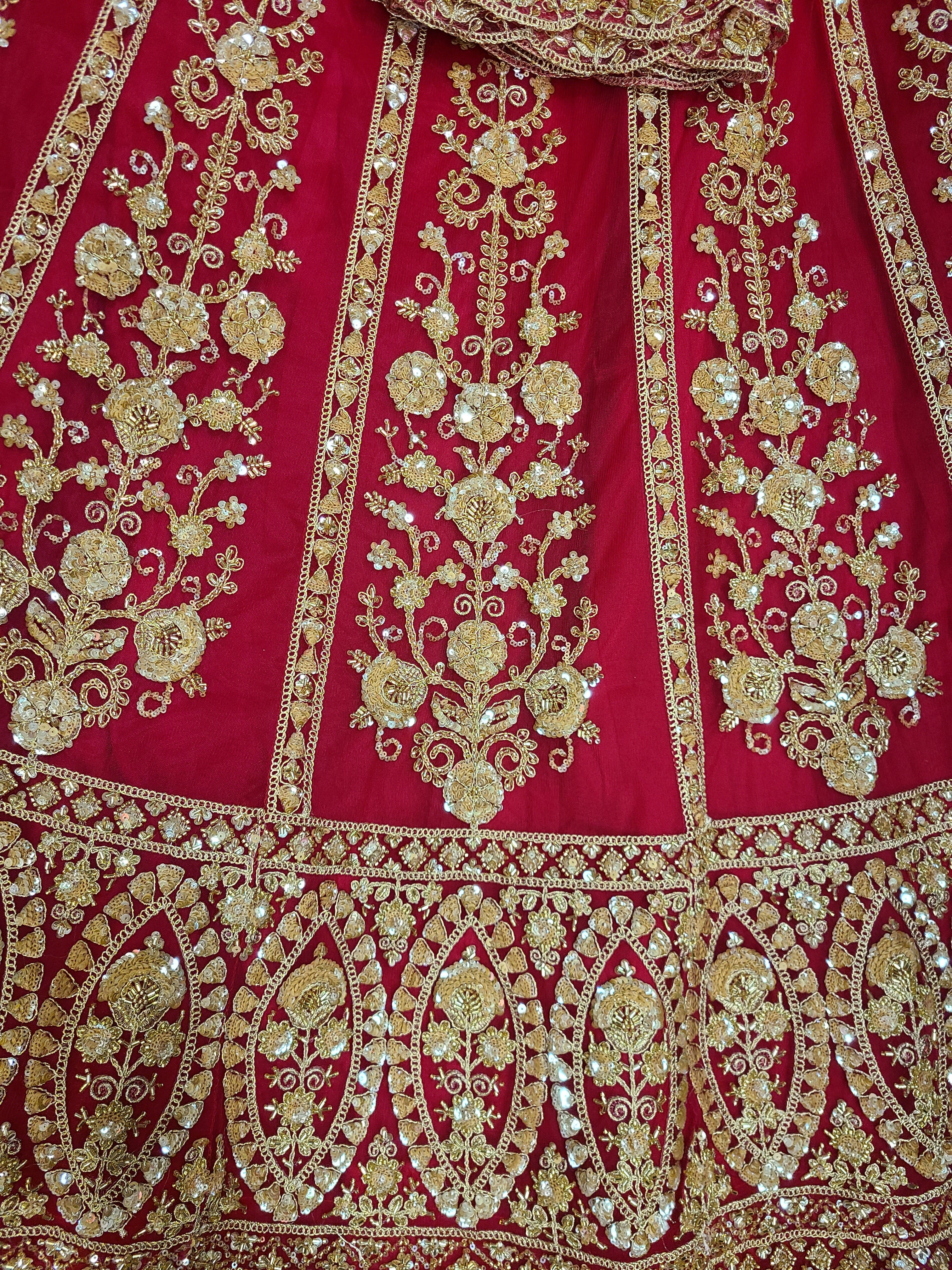 Vibrant Pink Sequin Lehenga Set