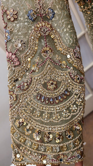 Olive Green Anarkali Gown-Style