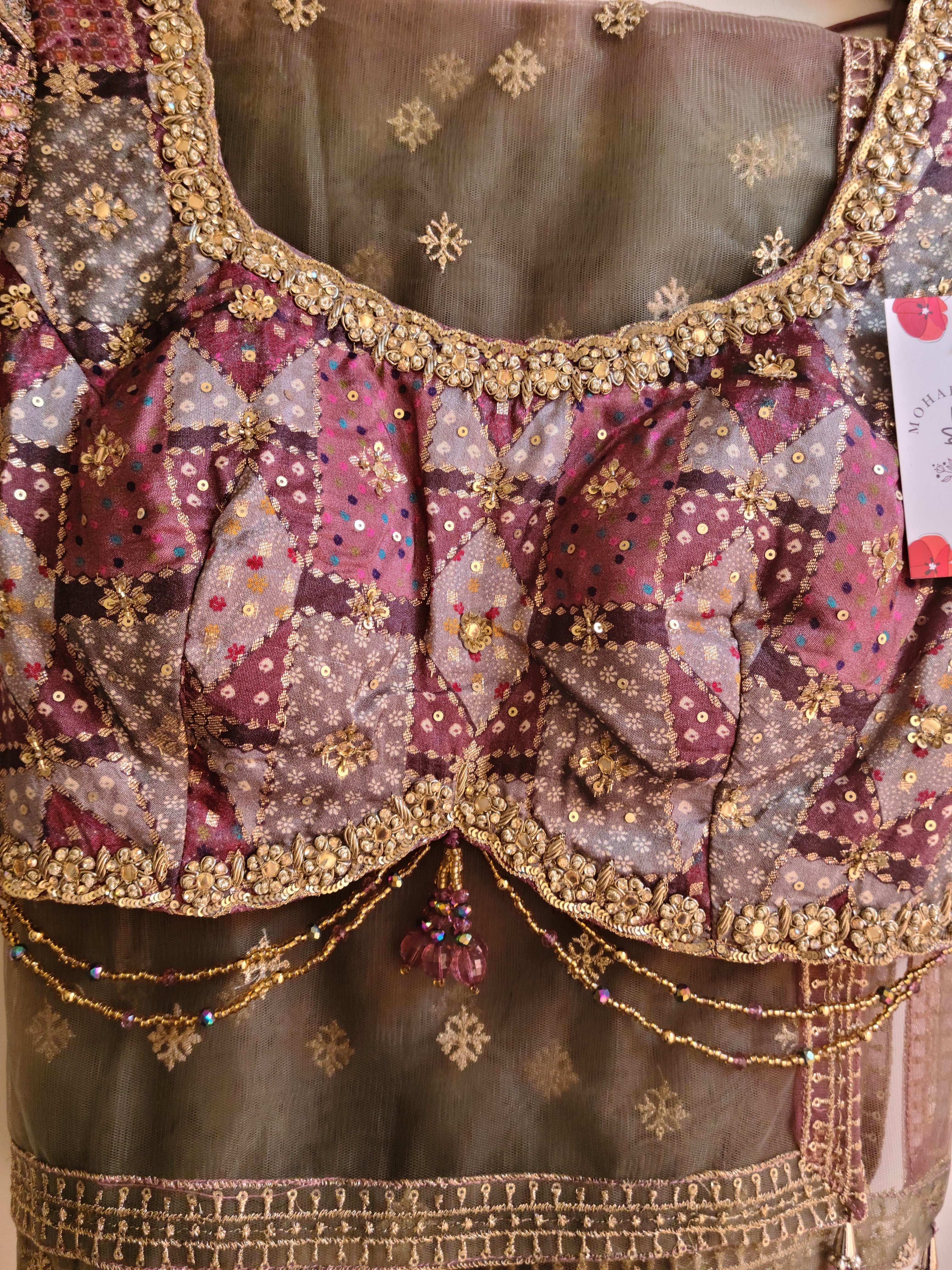 Fall printed georgette lehenga