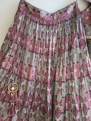Fall printed georgette lehenga