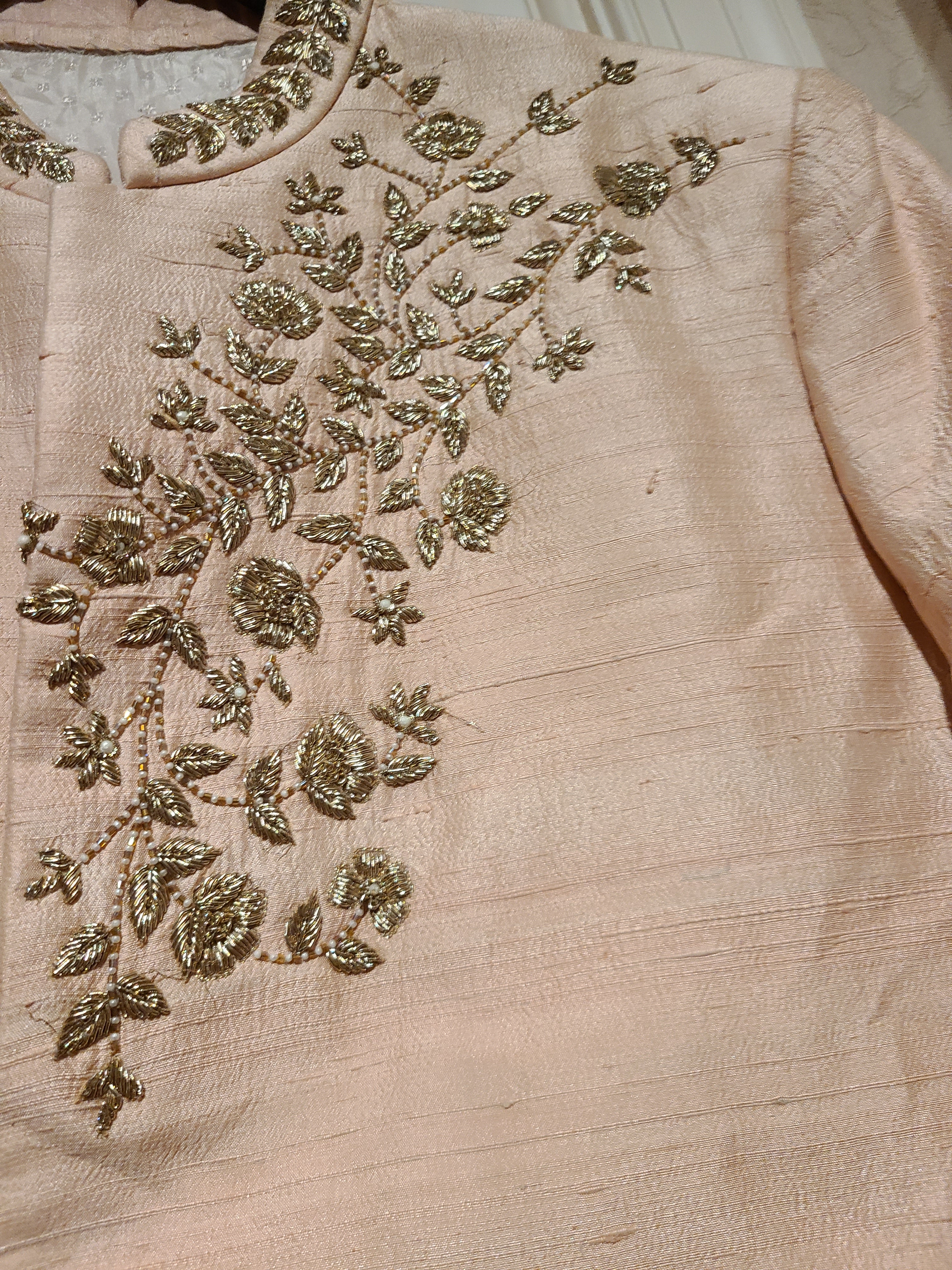Royal Beige Embroidered Sherwani Set