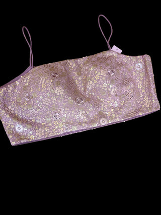 Lavender Ombré Embroidered Sharara Set with Cape Sleeves