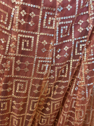 Maroon Sequin Embroidered Lehenga Set