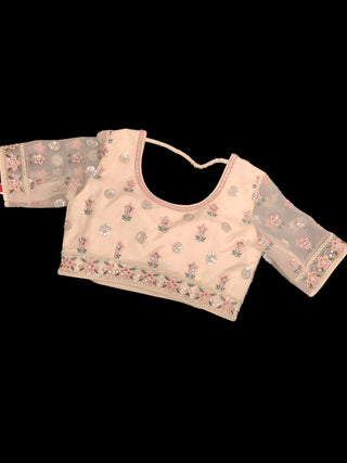 Mint Green Pastel Floral Embroidered Lehenga Set