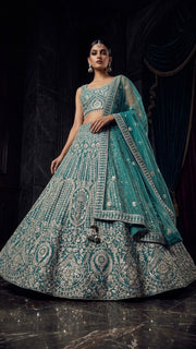 Teal Lehenga Set