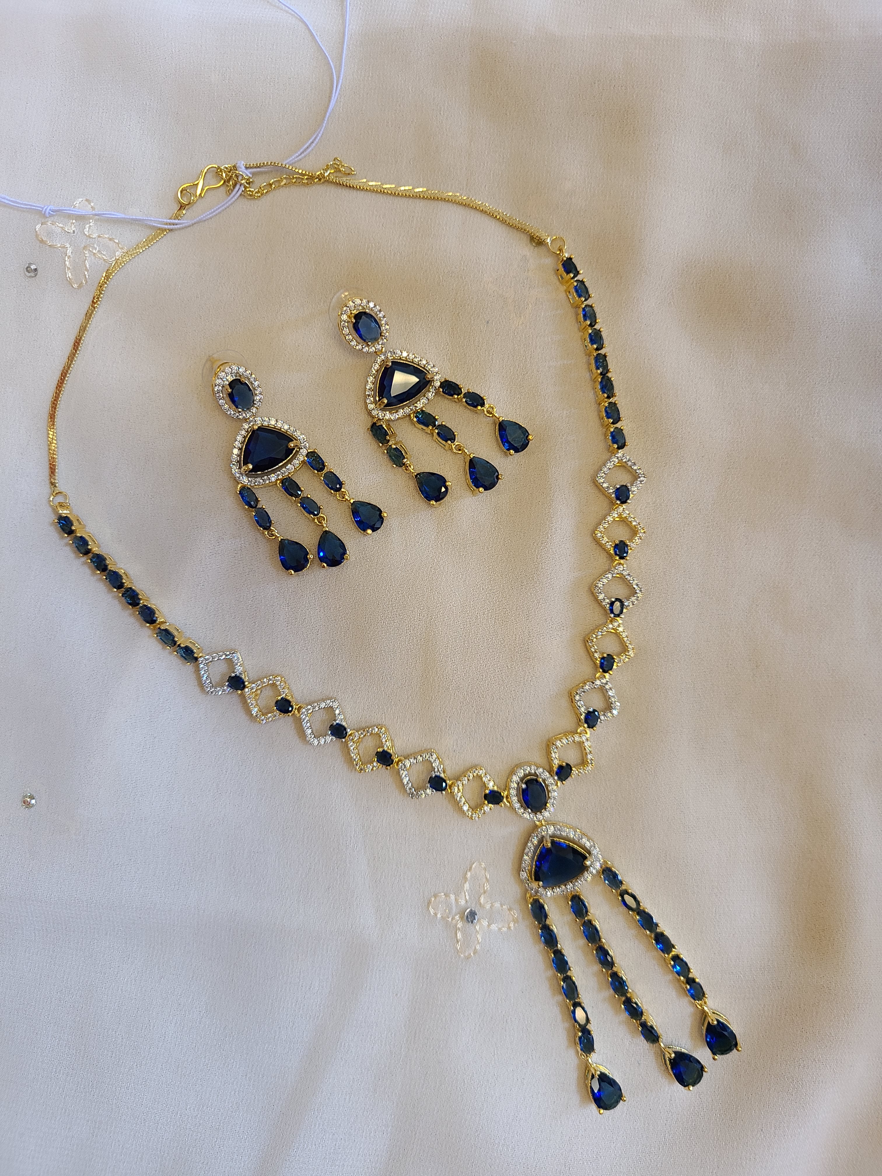 Elegant royal blue Party Wear Necklace Set