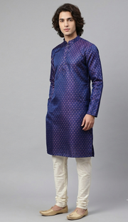 Blue Jaquard Kurta